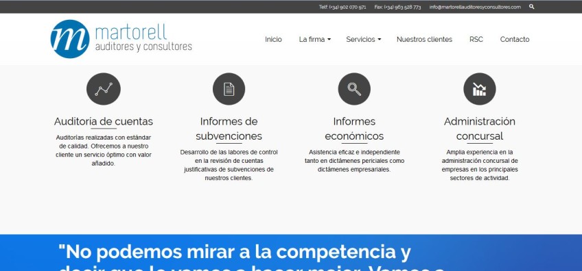 Martorell Auditores y Consultores renueva su web con un diseño más espectacular y adaptado a todos los dispositivos